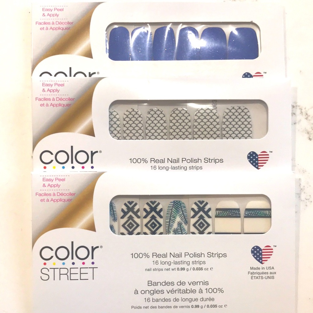 Three sets of Color Street Nail Strips